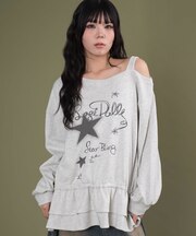 ワンショルダースタープルオーバー