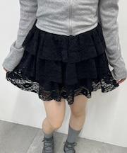 3段レースティアードミニスカート