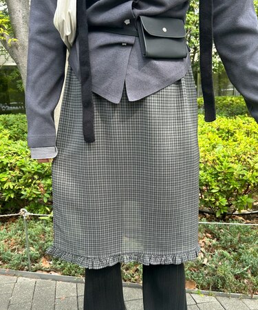 ミニチェックミドルスカート