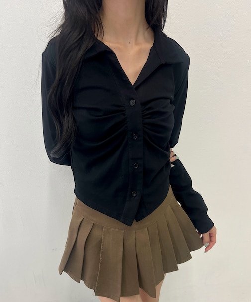 ギャザーデザインLSトップス