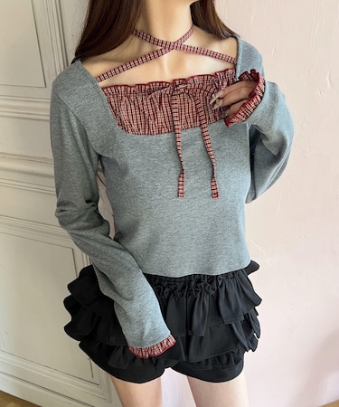 リブチョーカートップス