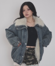 インサイドFファーデニムブルゾン