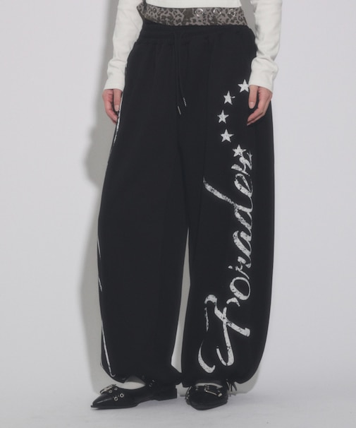 レイヤードプリントスウェットパンツ