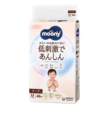 [テープ]ムーニー 低刺激であんしん Mサイズ 46枚