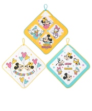 ループ付きタオル 3枚組 プリモ ミッキーフレンズ 27×27cm