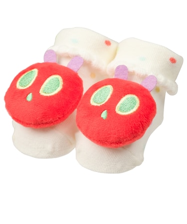 ぬいぐるみ付ソックス はらぺこあおむし オフホワイト