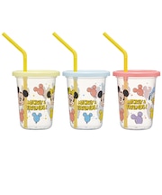 [230ml]ストロー付タンブラー 3個 ミッキーフレンズ風船