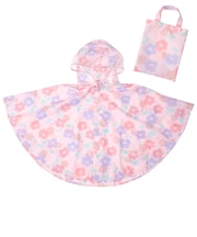 レインポンチョ　おはな　ピンク