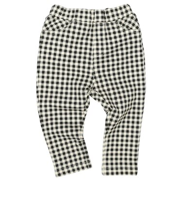[ベビー]いつものパンツ10分丈　裏毛　レギュラー　柄　チャコールグレー