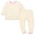 [キッズ]長袖　パジャマ　フリース　りぼん アイボリー