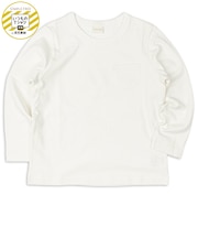 [キッズ]いつものTシャツ　長袖　天竺素材　オフホワイト