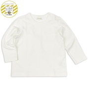 [ベビー]いつものTシャツ　長袖　天竺素材　オフホワイト