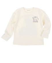 [キッズ]長袖Tシャツ　バックプリント　オフホワイト