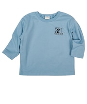 [ベビー]長袖Tシャツ　バックプリント　サックス