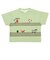[ベビー]半袖Tシャツ　部分刺しゅう　グリーン