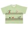 [ベビー]半袖Tシャツ　部分刺しゅう　グリーン