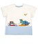 [キッズ]半袖　Tシャツ　切替ボーダー　サックス