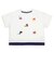 [ベビー]半袖　Tシャツ　飛び刺しゅう　オフホワイト