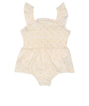 [キッズ]ワンピース水着 レモン柄 クリーム