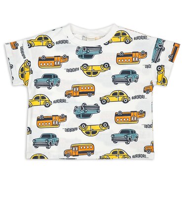 [キッズ]半袖　Tシャツ　総柄　オレンジ