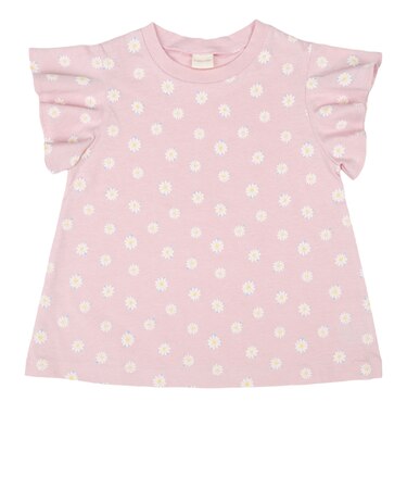 [キッズ]半袖　Tシャツ　総柄　ピンク