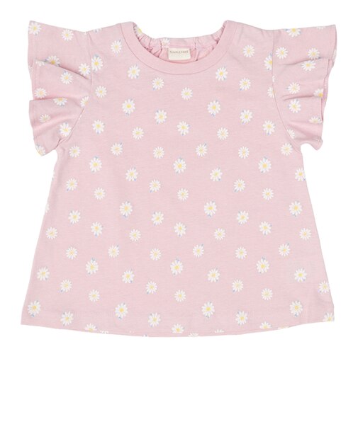 [ベビー]半袖　Tシャツ　総柄　ピンク