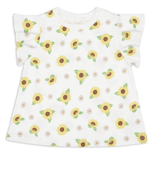 [キッズ]半袖　Tシャツ　総柄　イエロー