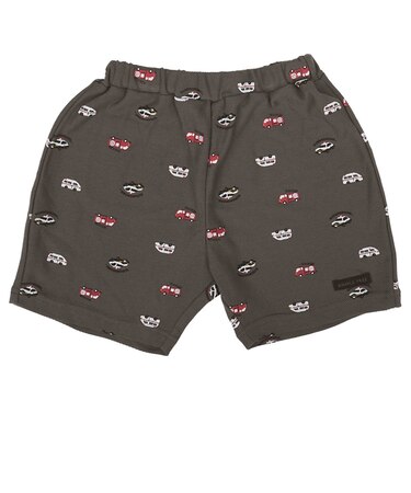 [キッズ]ショートパンツ　ニットツイル　チャコールグレー