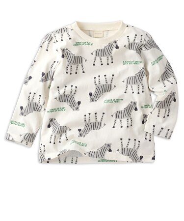 [キッズ]長袖　Tシャツ　総柄　グレー