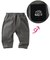 [キッズ]7分丈パンツ　ポケット　刺しゅう　チャコールグレー
