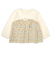 [キッズ]長袖Tシャツ　胸切替　イエロー