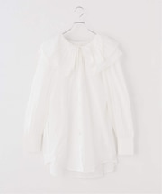 【crinkle crinkle crinkle】 double ruffle neck blouse