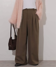 ウォッシャブルサージストレッチタックパンツ