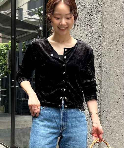 メッシュベロアカーディガン