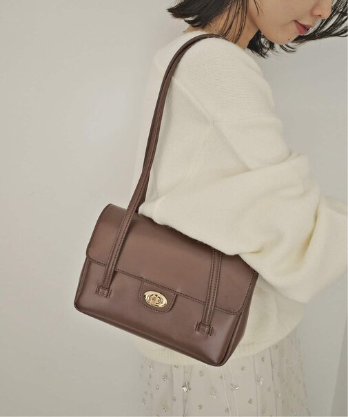 SLOBE レザーフラップショルダーバッグ