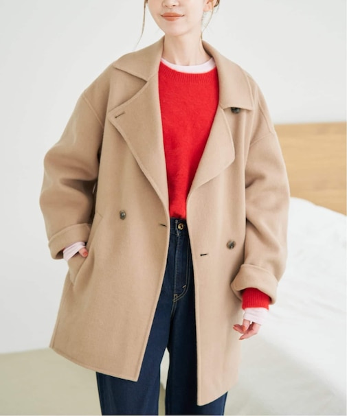 《シリーズあり/追加》souple wool ダブルフェイスミドルコート