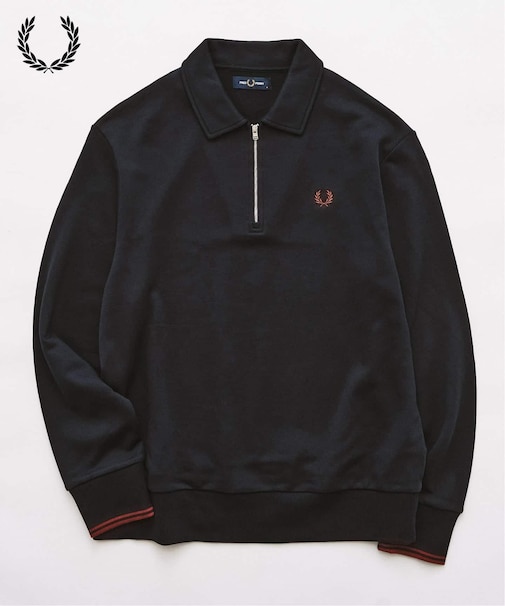 FRED PERRY / フレッドペリー HALF ZIP COLLARED SWEATSHIRT