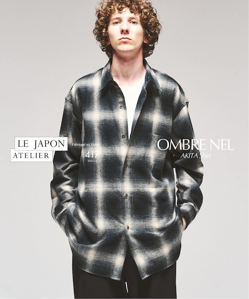 LE JAPON オンブレ ネルシャツ