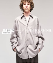 LE JAPON スウェード タッチ ネルシャツ