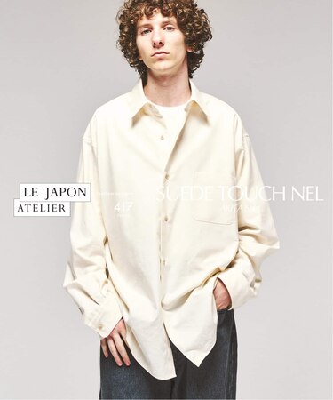 LE JAPON スウェード タッチ ネルシャツ
