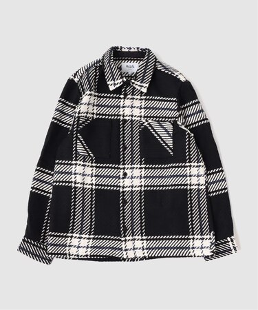 【WAX LONDON / ワックス ロンドン】オーバーシャツ BLACK ECRU