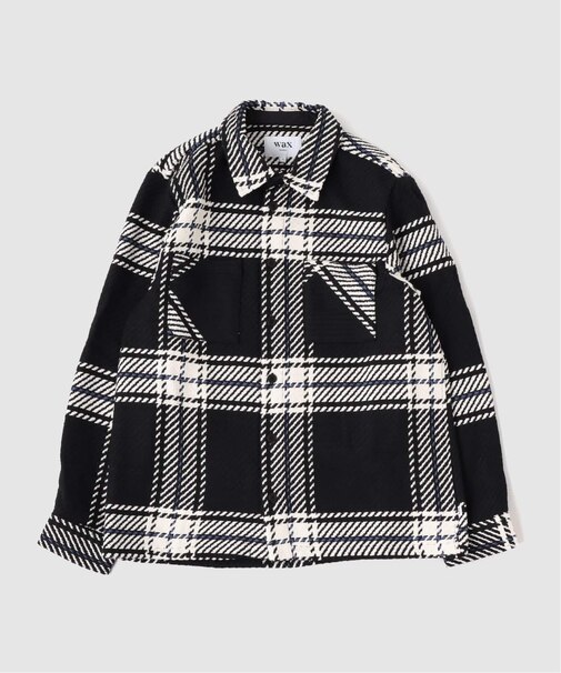 【WAX LONDON / ワックス ロンドン】オーバーシャツ BLACK ECRU
