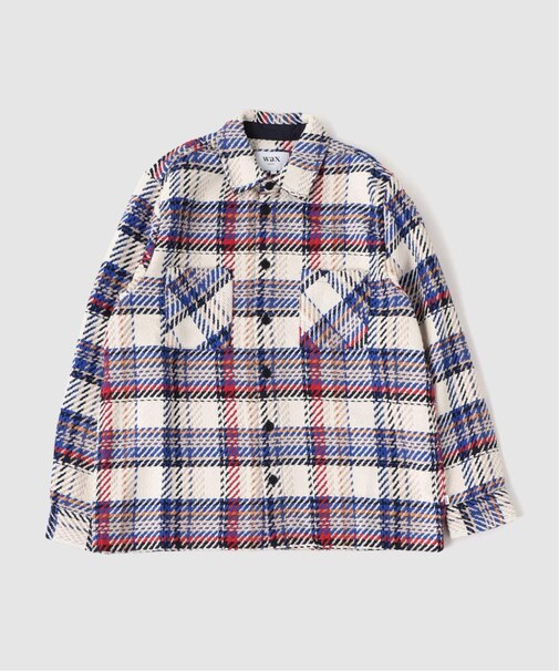 【WAX LONDON / ワックス ロンドン】オーバーシャツ ECRU RED