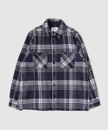 【WAX LONDON / ワックス ロンドン】オーバーシャツ NAVY ECRU