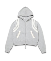 カーブライン ジップ ニット フーディー / J Curved Line Zip Knit Hoodie