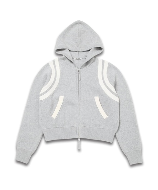 カーブライン ジップ ニット フーディー / J Curved Line Zip Knit Hoodie
