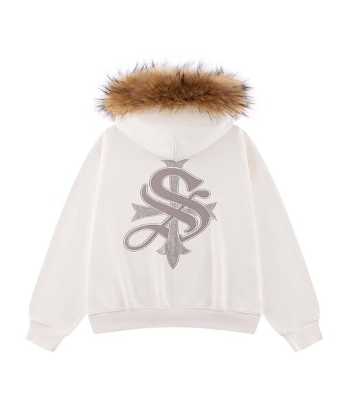 SUPPLIER / サプライヤー Faux Fur Cross Zip Hoodie
