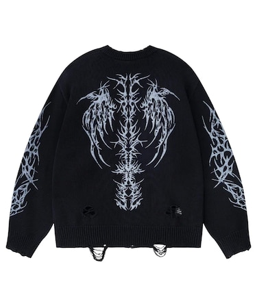 SUPPLIER / サプライヤー Distressed Tribal Bones Knit