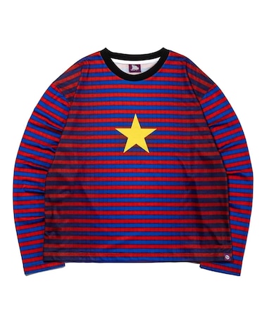 SAGE / セイジ Full-Graphic Star Striped L/S Tee