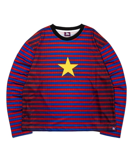 SAGE / セイジ Full-Graphic Star Striped L/S Tee